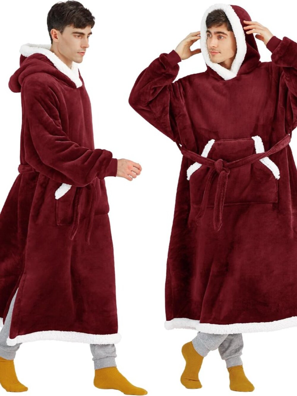 Wearable Blanket Hoodie, Long Hooded Blanket Sweatshirt as Christmas Birthday Gi